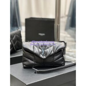 Replica YSL Saint Laurent Mini Loulou Puffer Toy Bag In Quilted Lambskin All Black