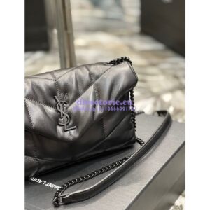 Replica YSL Saint Laurent Mini Loulou Puffer Toy Bag In Quilted Lambskin All Black 2