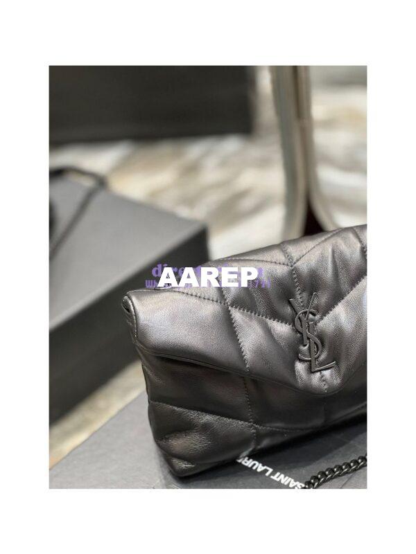 Replica YSL Saint Laurent Mini Loulou Puffer Toy Bag In Quilted Lambskin All Black 5