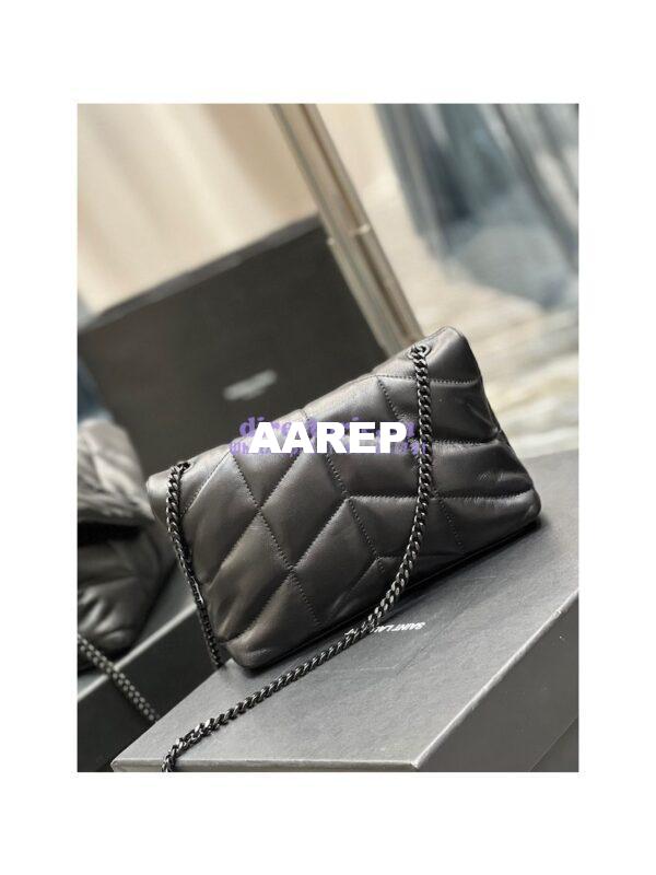 Replica YSL Saint Laurent Mini Loulou Puffer Toy Bag In Quilted Lambskin All Black 11