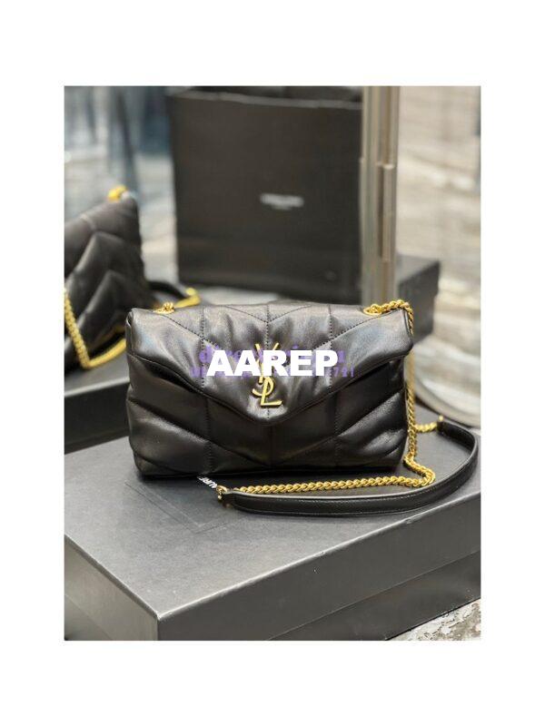 Replica YSL Saint Laurent Mini Loulou Puffer Toy Bag In Quilted Lambskin Black in Gold Hardware 4