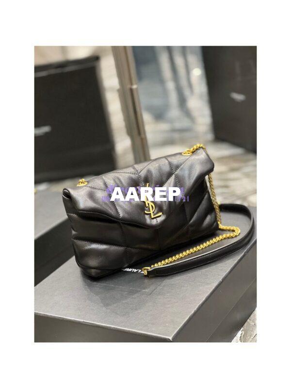 Replica YSL Saint Laurent Mini Loulou Puffer Toy Bag In Quilted Lambskin Black in Gold Hardware 5