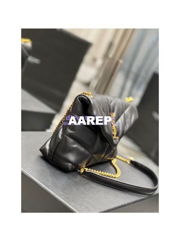 Replica YSL Saint Laurent Mini Loulou Puffer Toy Bag In Quilted Lambskin Black in Gold Hardware 6