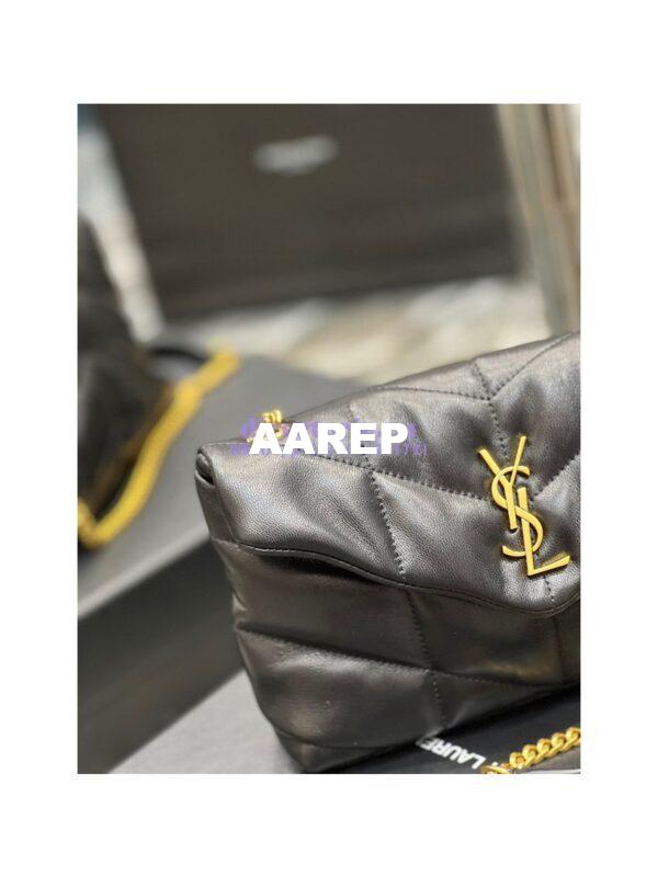 Replica YSL Saint Laurent Mini Loulou Puffer Toy Bag In Quilted Lambskin Black in Gold Hardware 8