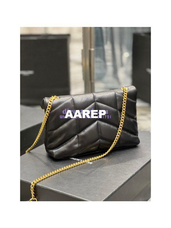 Replica YSL Saint Laurent Mini Loulou Puffer Toy Bag In Quilted Lambskin Black in Gold Hardware 9