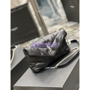 Replica YSL Saint Laurent Mini Loulou Puffer Toy Bag In Quilted Lambskin Black in Silver Hardware 2