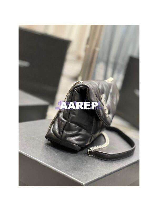 Replica YSL Saint Laurent Mini Loulou Puffer Toy Bag In Quilted Lambskin Black in Silver Hardware 6