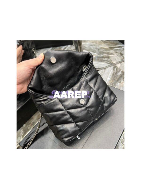 Replica YSL Saint Laurent Mini Loulou Puffer Toy Bag In Quilted Lambskin Black in Silver Hardware 8