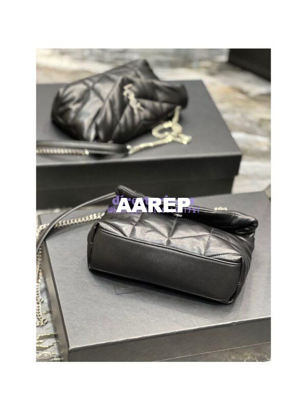 Replica YSL Saint Laurent Mini Loulou Puffer Toy Bag In Quilted Lambskin Black in Silver Hardware 11