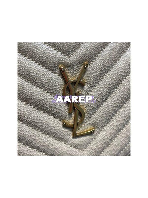 Replica YSL Yves Saint Laurent Vinyle Round Camera Bag In Chevron-quilted Grain De Poudre Embossed Leather 6104361 Beige 6