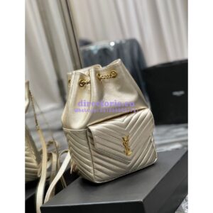 Replica YSL Saint Laurent Joe Backpack In Lamé Leather 672609 Champagne Gold 2