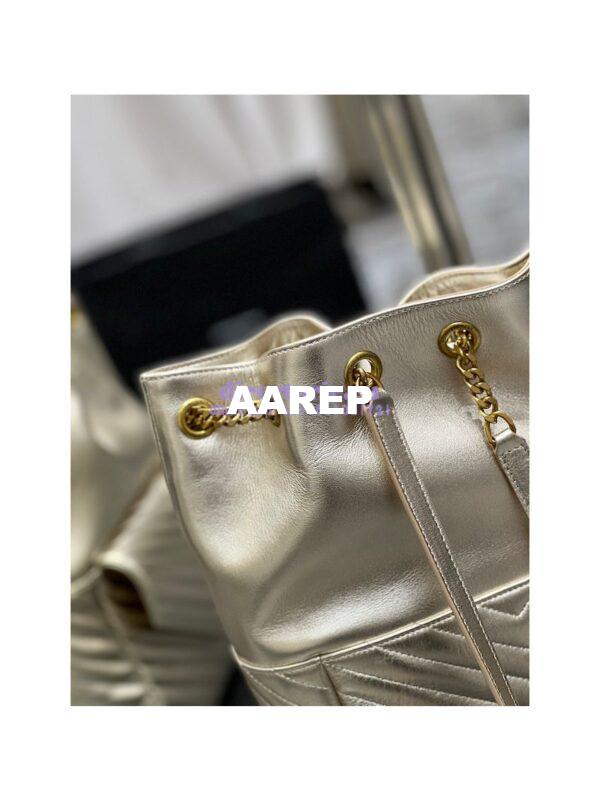 Replica YSL Saint Laurent Joe Backpack In Lamé Leather 672609 Champagne Gold 14