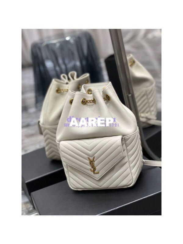 Replica YSL Saint Laurent Joe Backpack In Lambskin 672609 Blanc 2