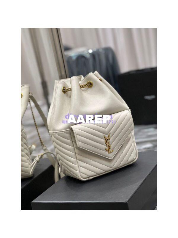 Replica YSL Saint Laurent Joe Backpack In Lambskin 672609 Blanc 3