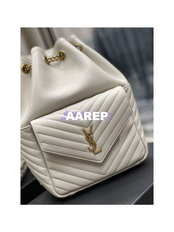 Replica YSL Saint Laurent Joe Backpack In Lambskin 672609 Blanc 4