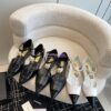 Replica Chanel Pearl Embellished Calfskin & Velvet Lace Up G36227