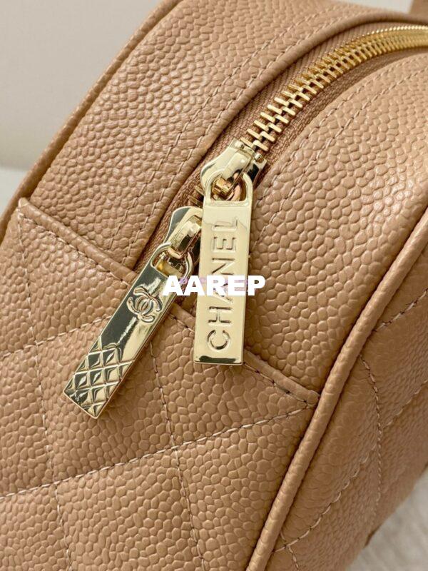 Replica Chanel CC Vintage Bowling Bag Caviar Leather AS3034 Beige 9