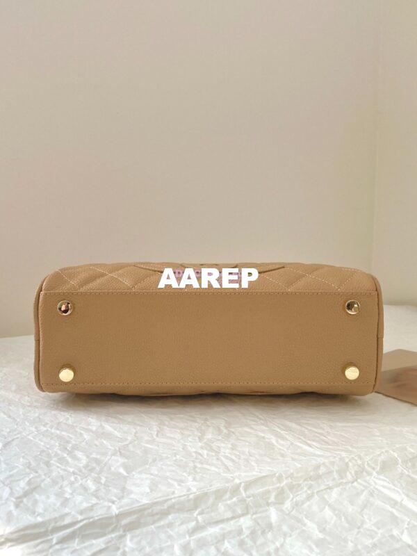 Replica Chanel CC Vintage Bowling Bag Caviar Leather AS3034 Beige 13