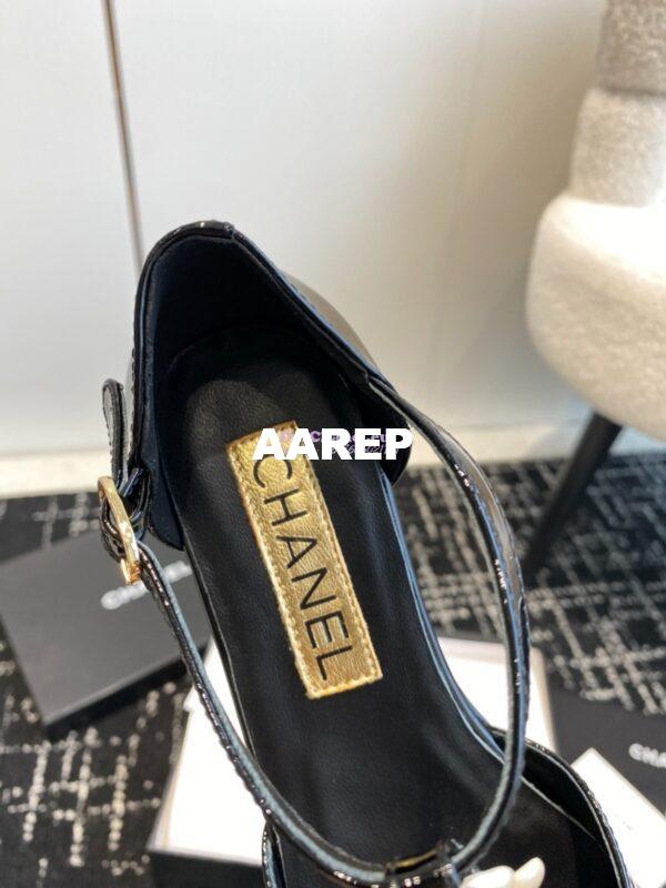 Replica Chanel Pointed Toe Mary Jane Mules with Pearl Camellia 993145 9