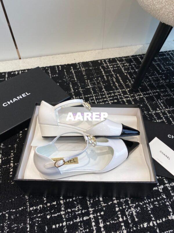 Replica Chanel Pointed Toe Mary Jane Mules with Pearl Camellia 993145 13