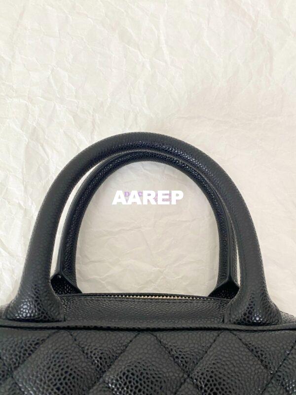 Replica Chanel CC Vintage Bowling Bag Caviar Leather AS3034 Black 9