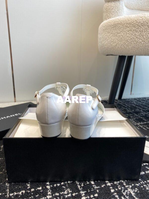 Replica Chanel Pointed Toe Mary Jane Mules with Pearl Camellia 993145 18