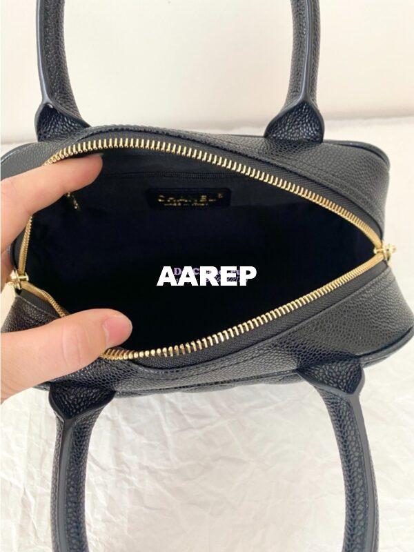 Replica Chanel CC Vintage Bowling Bag Caviar Leather AS3034 Black 10