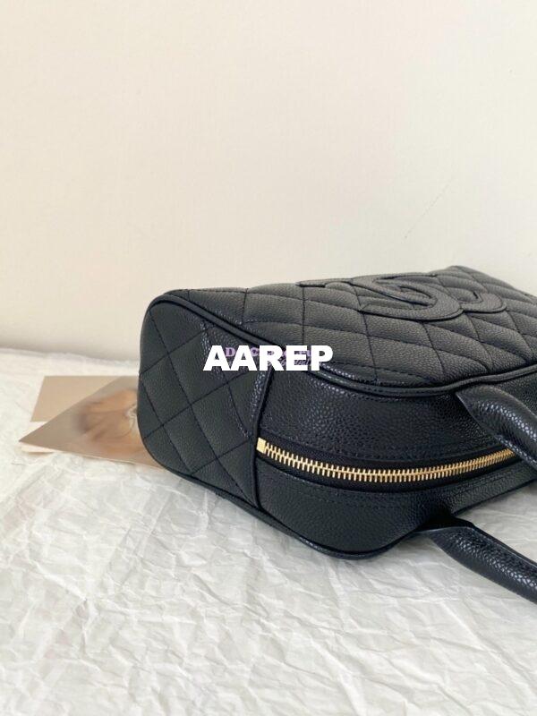 Replica Chanel CC Vintage Bowling Bag Caviar Leather AS3034 Black 12