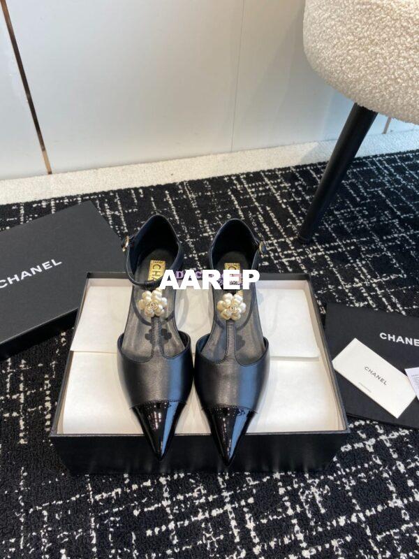 Replica Chanel Pointed Toe Mary Jane Mules with Pearl Camellia 993145 20