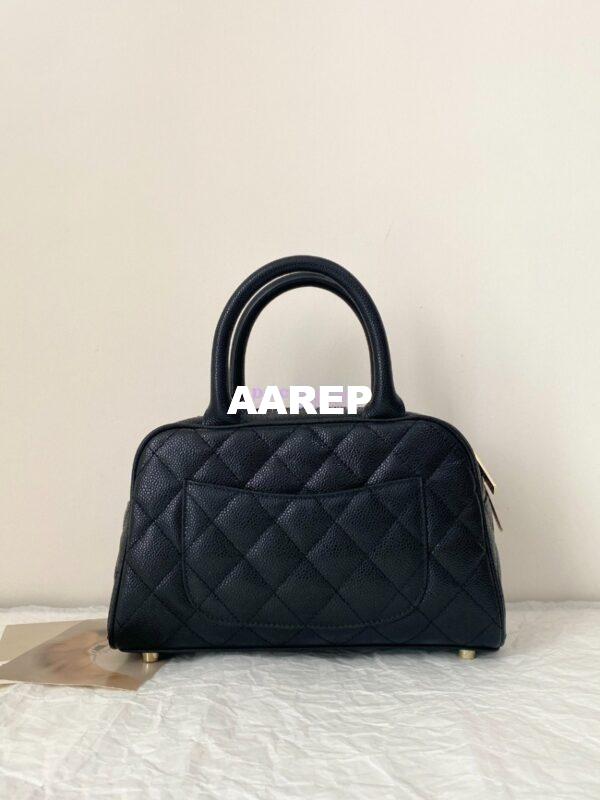 Replica Chanel CC Vintage Bowling Bag Caviar Leather AS3034 Black 13