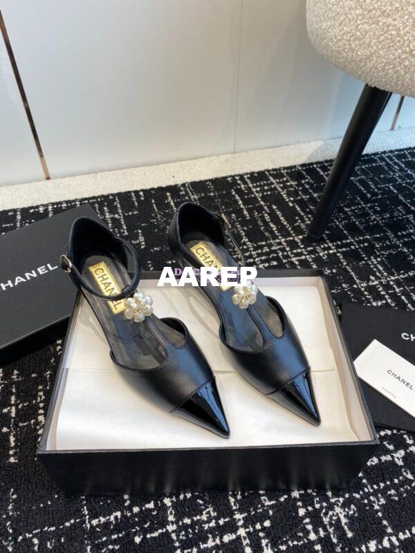 Replica Chanel Pointed Toe Mary Jane Mules with Pearl Camellia 993145 21