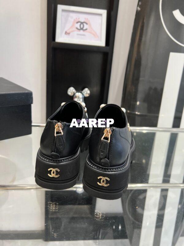 Replica Chanel Pearl Embellished Calfskin & Velvet Lace Up G36227 8