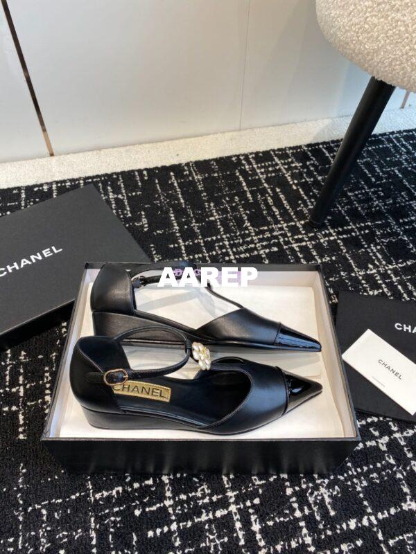 Replica Chanel Pointed Toe Mary Jane Mules with Pearl Camellia 993145 24