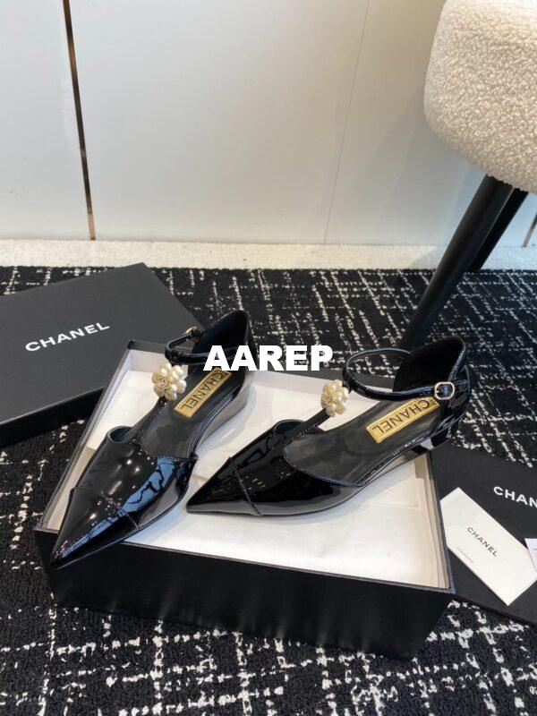 Replica Chanel Pointed Toe Mary Jane Mules with Pearl Camellia 993145 27