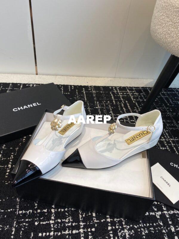 Replica Chanel Pointed Toe Mary Jane Mules with Pearl Camellia 993145 28