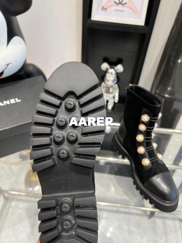 Replica Chanel Pearl Embellished Calfskin & Velvet Boots G36220 9