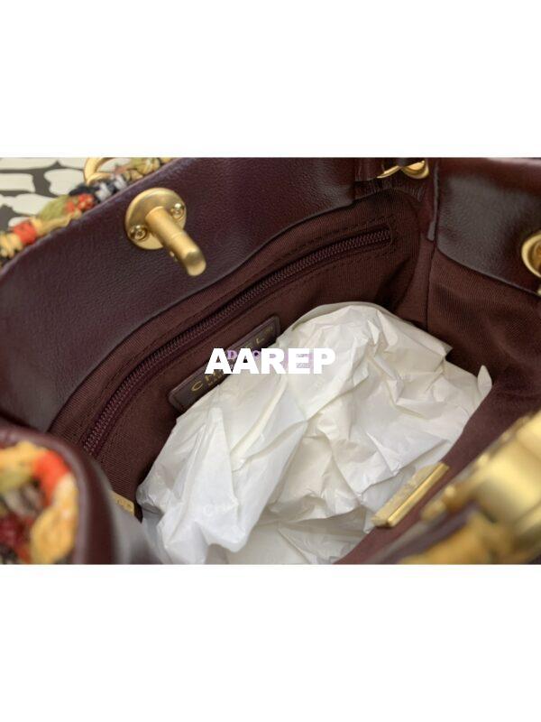 Replica Chanel 23C Small Backpack Wool Tweed & Lambskin AS3947 Dark Purple Orange & Multicolor 8