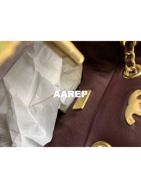 Replica Chanel 23C Small Backpack Wool Tweed & Lambskin AS3947 Dark Purple Orange & Multicolor 9