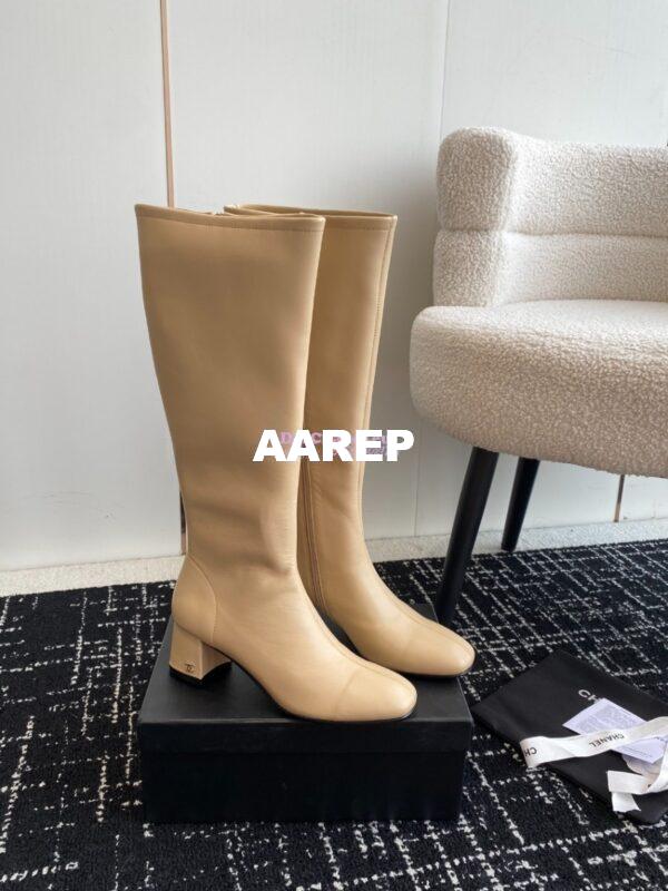 Replica Chanel High Boots Stretch Lambskin G39167 Beige