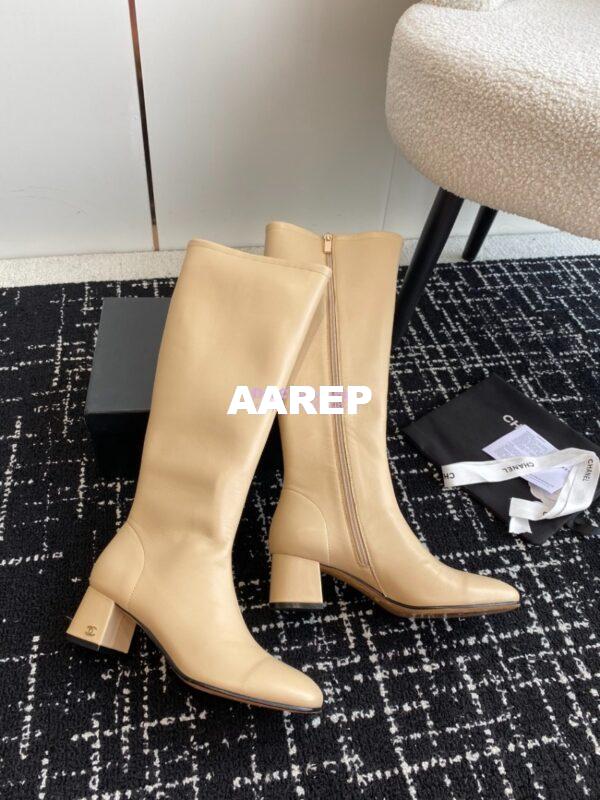 Replica Chanel High Boots Stretch Lambskin G39167 Beige 3