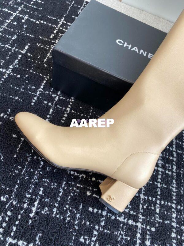 Replica Chanel High Boots Stretch Lambskin G39167 Beige 4