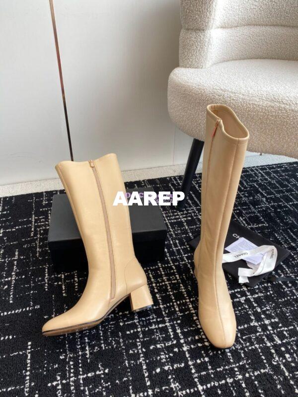 Replica Chanel High Boots Stretch Lambskin G39167 Beige 5