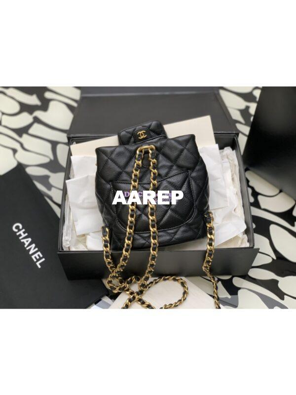 Replica Chanel 23C Small Backpack Calfskin AS3947 Black 6