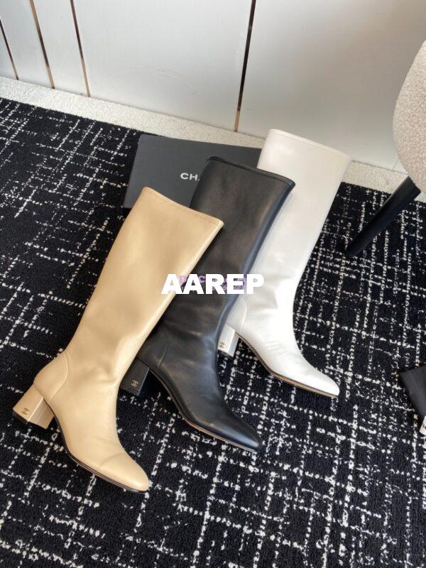 Replica Chanel High Boots Stretch Lambskin G39167 White 3