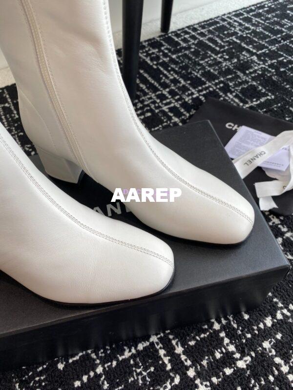Replica Chanel High Boots Stretch Lambskin G39167 White 7