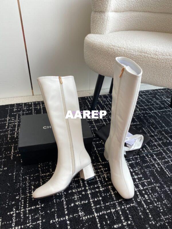 Replica Chanel High Boots Stretch Lambskin G39167 White 10
