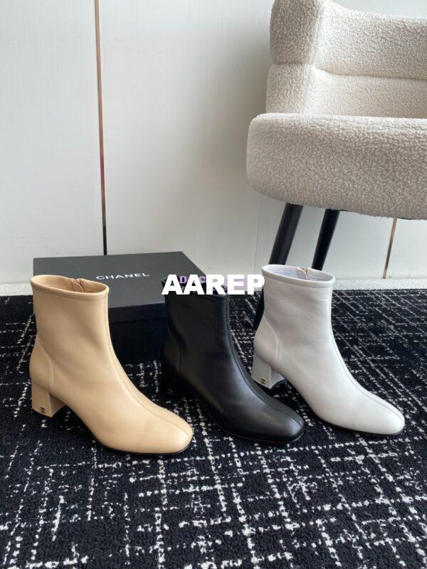Replica Chanel Ankle Boots Stretch Lambskin G39166 Black 3