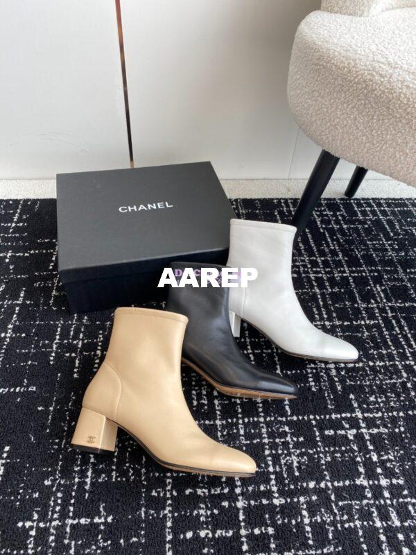 Replica Chanel Ankle Boots Stretch Lambskin G39166 Black 4