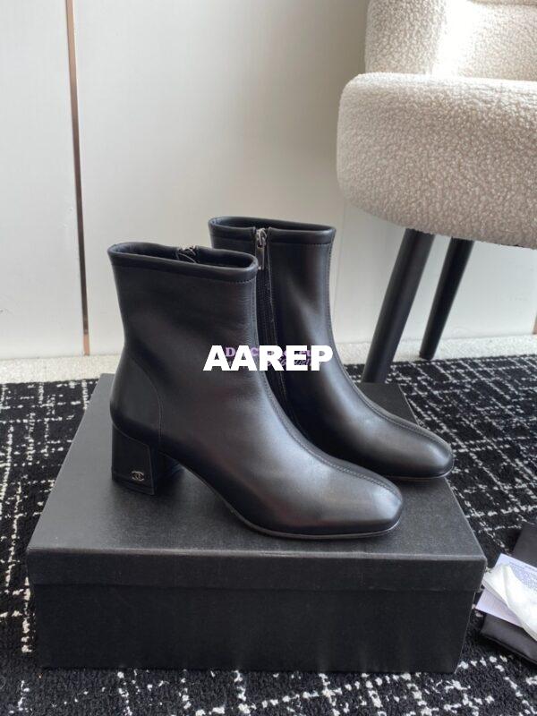 Replica Chanel Ankle Boots Stretch Lambskin G39166 Black 5
