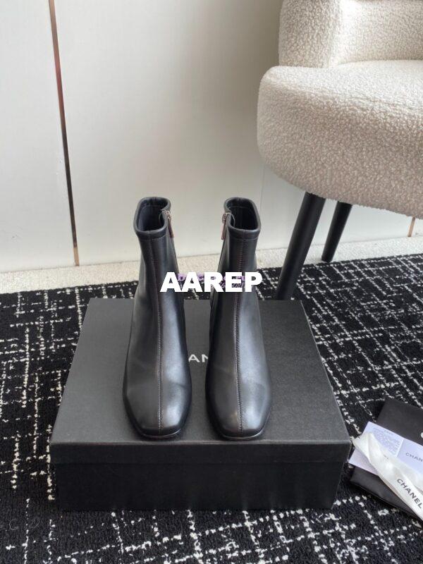 Replica Chanel Ankle Boots Stretch Lambskin G39166 Black 6